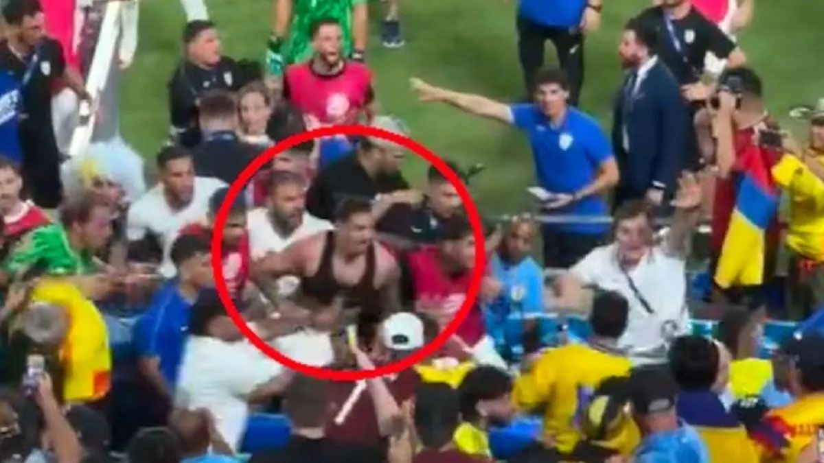 La Conmebol apuntó este viernes (12/07) a 10 jugadores, entre ellos a Darwin Núñez, tras los incidentes que se produjeron en el partido Uruguay y Colombia. La Conmebol apuntó este viernes (12/07) a 10 jugadores, entre ellos a Darwin Núñez, tras los incidentes que se produjeron en el partido Uruguay y Colombia.