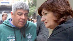 Pablo Moyano, líder de los camioneros, y las ministra de Trabajo, Kelly Olmos.&nbsp;