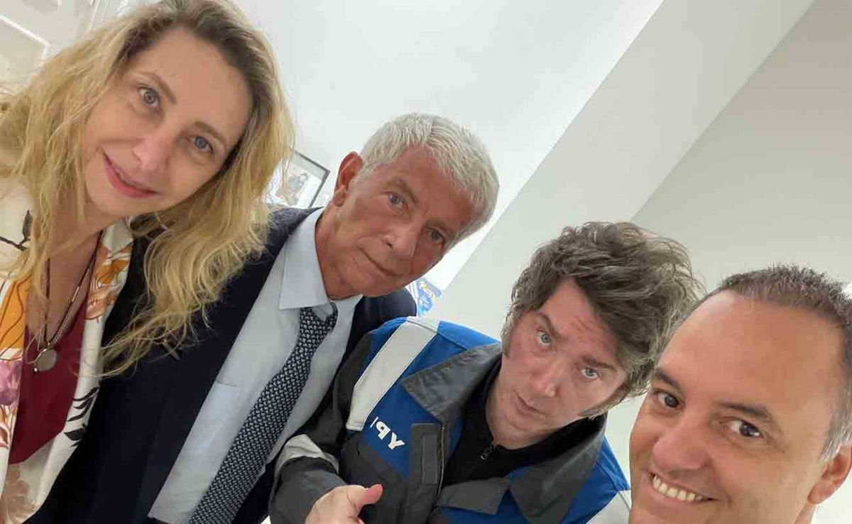 La foto de la salida de Cúneo Libarona con los Milei y Adorni (Foto: @JMilei)