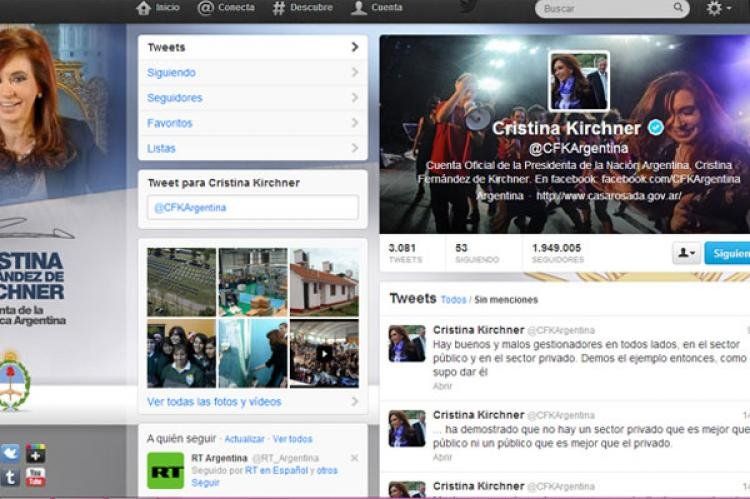Cristina usa Twitter como repetidora oficial...