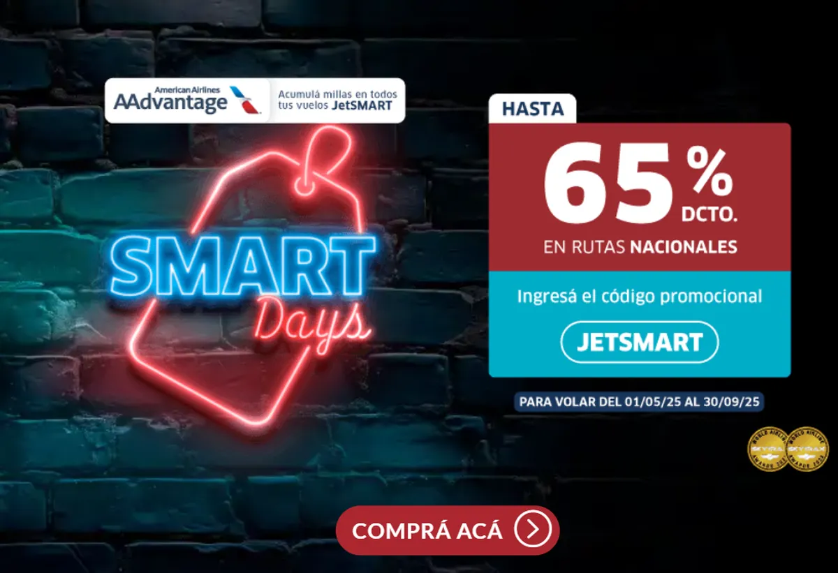 Las ofertas que lanzó actualmente la low cost JetSmart previo a la inauguración de su nueva ruta. Las ofertas que lanzó actualmente la low cost JetSmart previo a la inauguración de su nueva ruta.