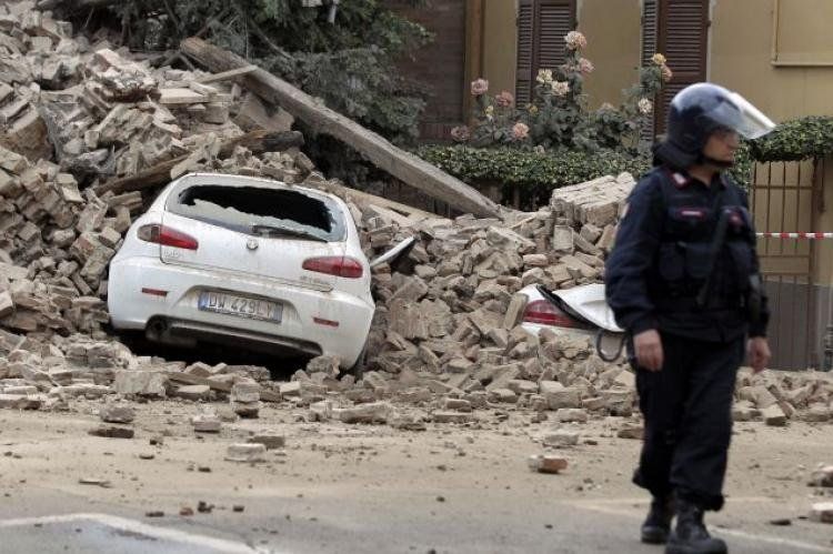 Escena en Italia, luego del terremoto.