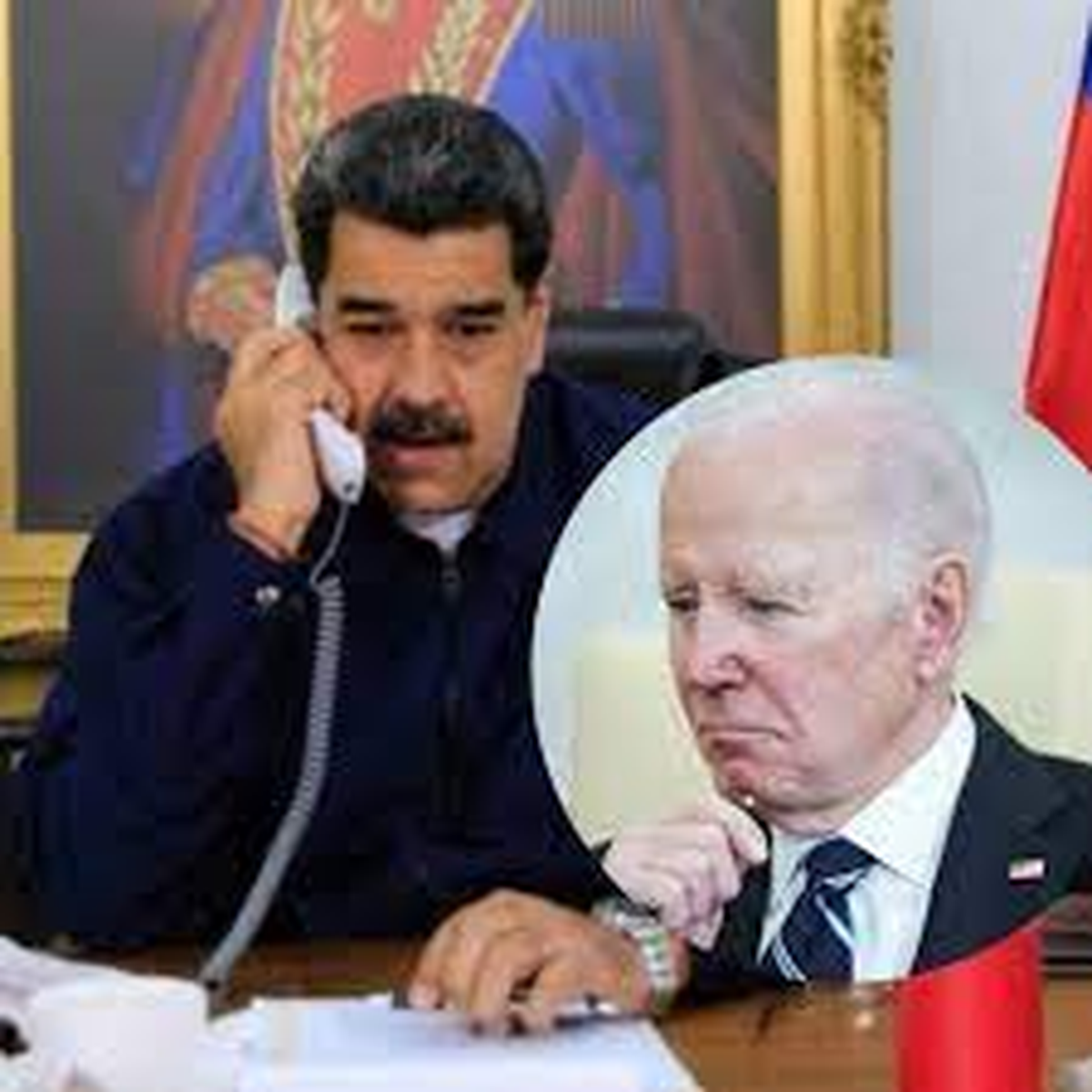 Nicolás Maduro en diálogo con Joe Biden durante el año pasado. Nicolás Maduro en diálogo con Joe Biden durante el año pasado.