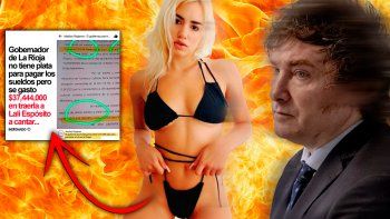 Lali Espósito y Javier Milei. Lali Espósito y Javier Milei.