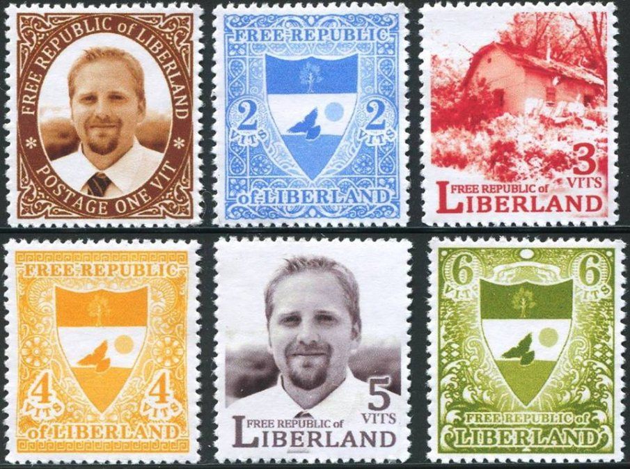 Vit Jedlicka, en supuestos sellos postales de Liberland.