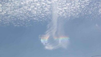 ¿Ascención?: Nube iridiscente apareció sobre un Vía Crucis en México