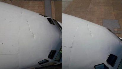 Accidentada llegada de los Reyes de España: El avión que los trajo abolló al Tango 04