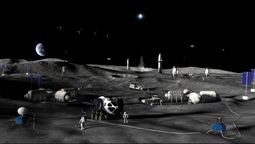 Concepto artístico de la Fase 3 de la Base Lunar de la NASA Concepto artístico de la Fase 3 de la Base Lunar de la NASA