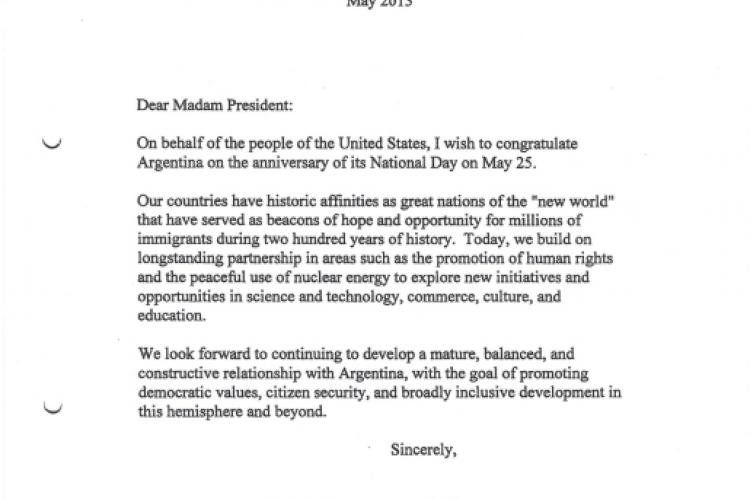 Traducción de la carta de Barack Obama.