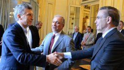 Juan Carlos Romero entre Mauricio Macri y Miguel Pichetto. Juan Carlos Romero entre Mauricio Macri y Miguel Pichetto.