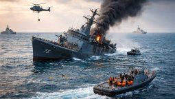 Un buque de guerra de Irán se hunde frente a las costas de Sri Lanka (IA GROK)