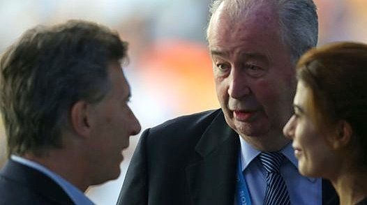 Julio Grondona, Mauricio Macri y Juliana Awada.