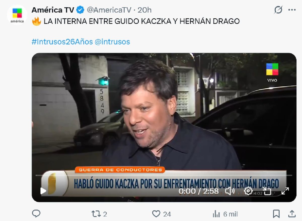 Guido Kazcka se refirió a la supuesta interna con Hernán Drago. Guido Kazcka se refirió a la supuesta interna con Hernán Drago.