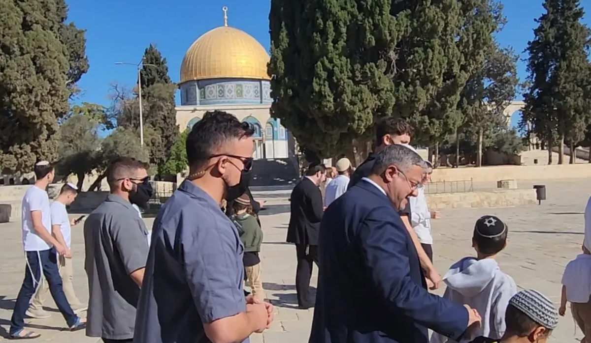 Itamar Ben-Gvir en el Monte del Templo.