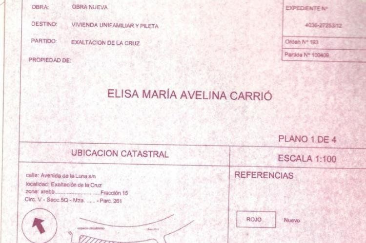 El comprobante de compra del terreno de Carrió en Exaltación de la Cruz.