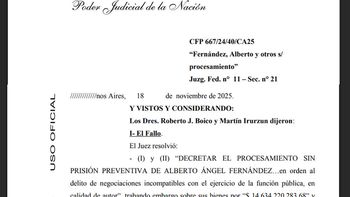 Fallo completo del procesamiento de Alberto Fernández:
