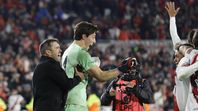 Coudet abraza a Beltrán tras el triunfo inolvidable de River Coudet abraza a Beltrán tras el triunfo inolvidable de River