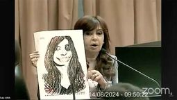 Cristina Kirchner recordó cuando la dibujaron con un rojo morado por un golpe (Foto: Captura de TV)