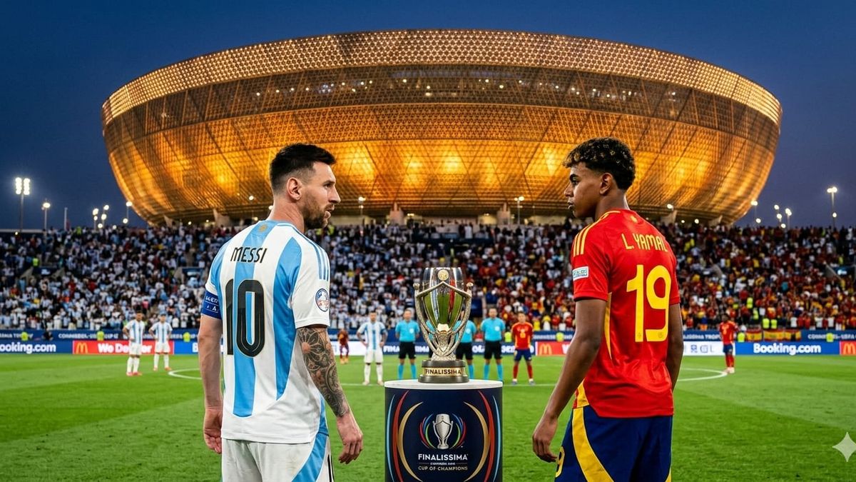 Qatar tomó una decisión clave para la Finalissima y ya toman nota Argentina y España. FOTO: IMAGEN GENERADA POR GEMINI. Qatar tomó una decisión clave para la Finalissima y ya toman nota Argentina y España. FOTO: IMAGEN GENERADA POR GEMINI.
