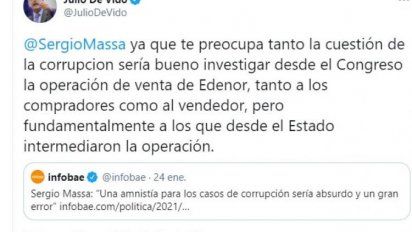 Recrudece la interna en el FdT: 'Carpetazo' de los PRO-Indulto a Massa por la venta de Edenor