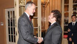 Javier Milei y el rey Felipe IV en Buenos Aires, en diciembre último.&nbsp;