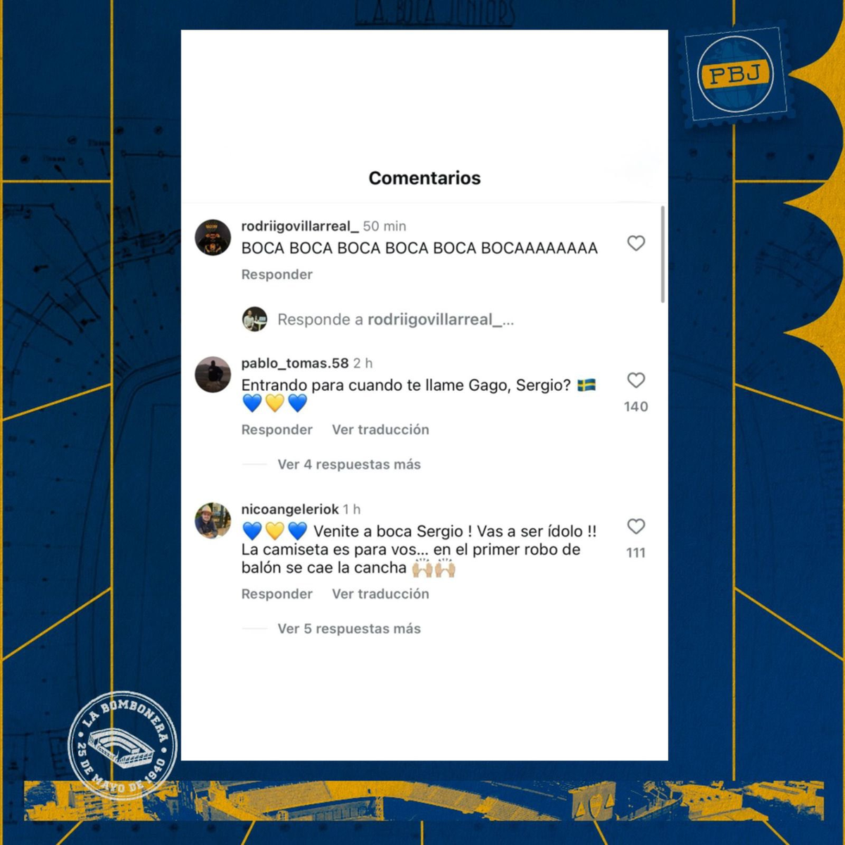 Algunos comentarios de los hinchas de Boca en el Instagram de Sergio Ramos. Algunos comentarios de los hinchas de Boca en el Instagram de Sergio Ramos.