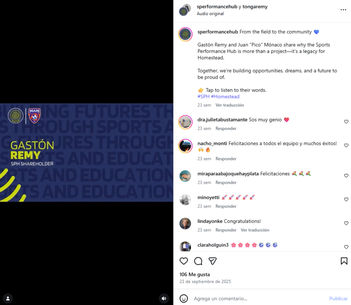 El Sports Performance Hub utiliza las redes sociales para promocionar su proyecto en Miami. El Sports Performance Hub utiliza las redes sociales para promocionar su proyecto en Miami.