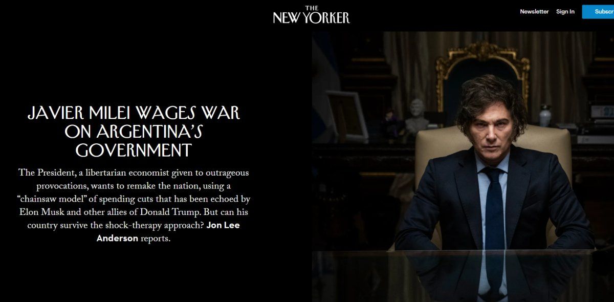 El filoso perfil de Javier Milei en The New Yorker.