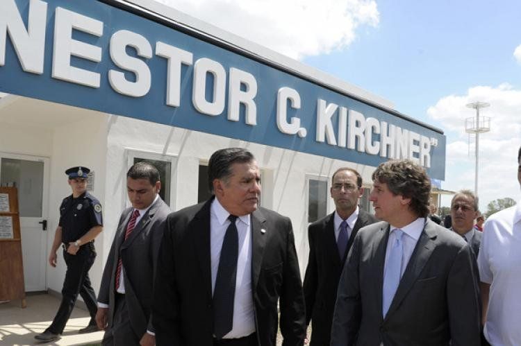 Boudou, tras inaugurar el frigorífico ya inaugurado. (Foto NA)
