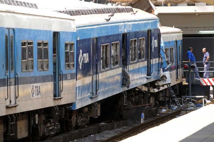 La formación de la línea Sarmiento que se estrelló contra la cabecera de la estación Once el 22/02 de 2020. Foto: NA.
