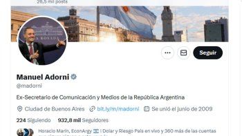Raro: Adorni no se reconoce en sus redes como jefe de Gabinete