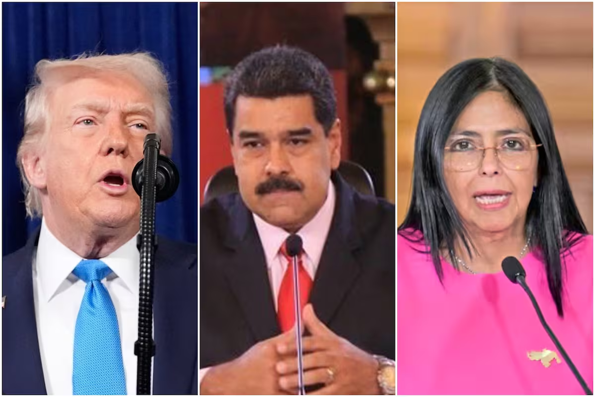 Donald Trump, Delcy Rodríguez y Nicolás Maduro | FOTOMONTAJE CNN Donald Trump, Delcy Rodríguez y Nicolás Maduro | FOTOMONTAJE CNN