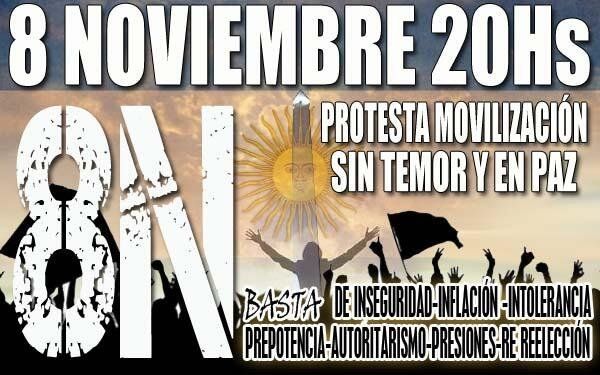 Afiche a la convocatoria para el próximo #8N