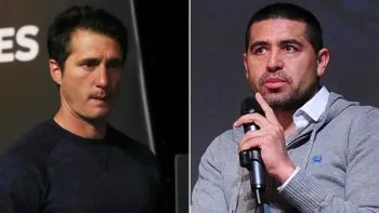 Guillermo Barros Schelotto (Vélez) y Juan Román Riquelme (Boca) Guillermo Barros Schelotto (Vélez) y Juan Román Riquelme (Boca)