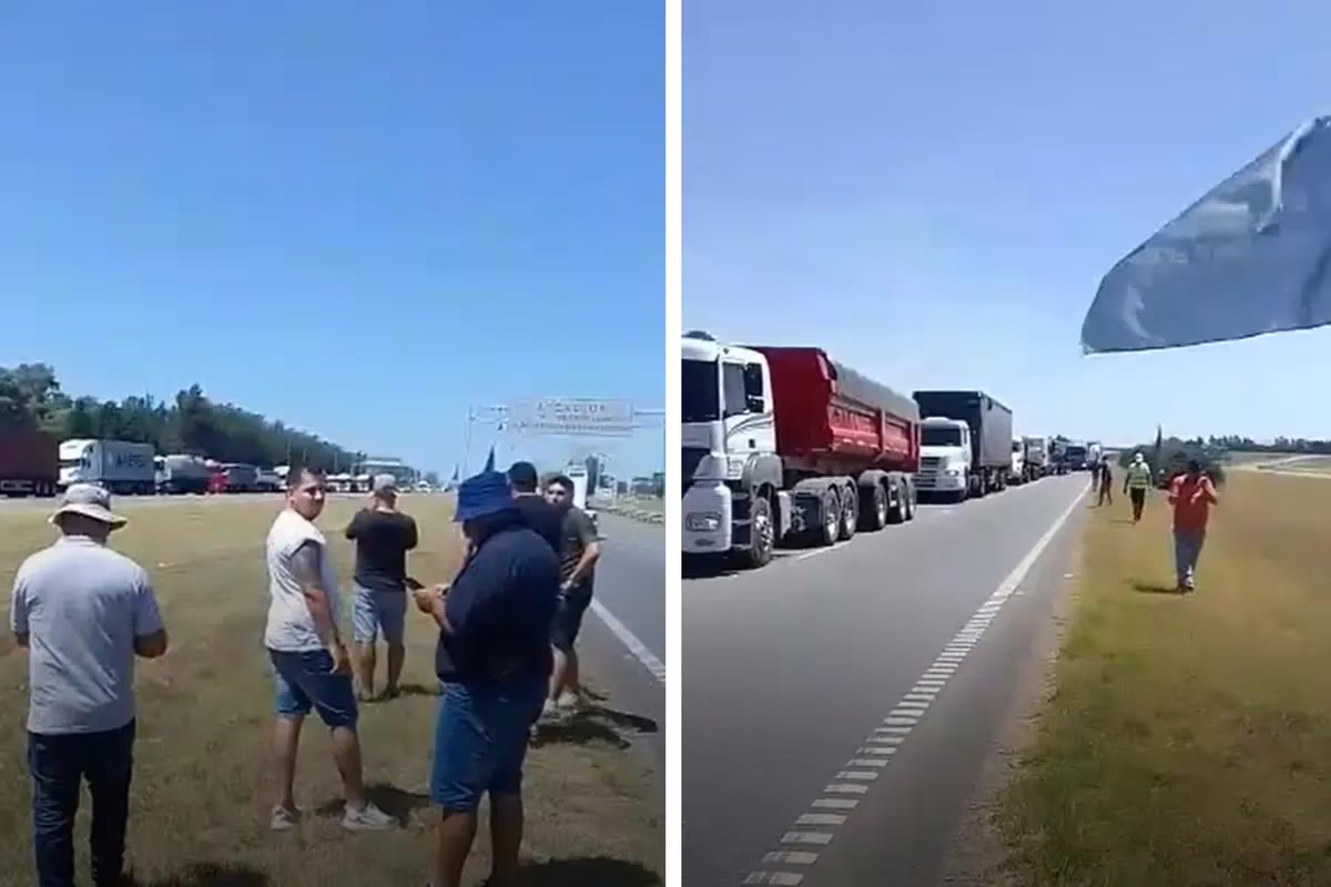 Así se veía el corte en el camino a Rosario. Empeoró con el correr de las horas