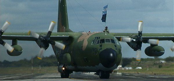 Uno de los Hércules de la Fuerza Aérea Argentina, el C-130H TC-61, que actualmente está fuera de servicio.