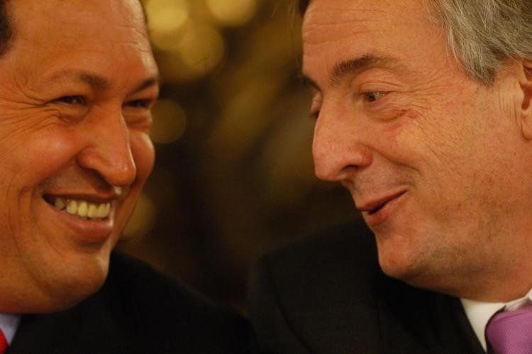 Hugo Chávez Frías y Néstor Kirchner.