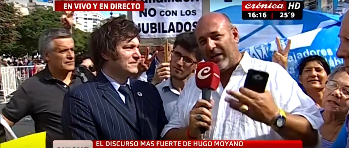 Javier Milei cuando 'coqueteaba' con el peronismo, en acto de la CGT. Javier Milei cuando 'coqueteaba' con el peronismo, en acto de la CGT.
