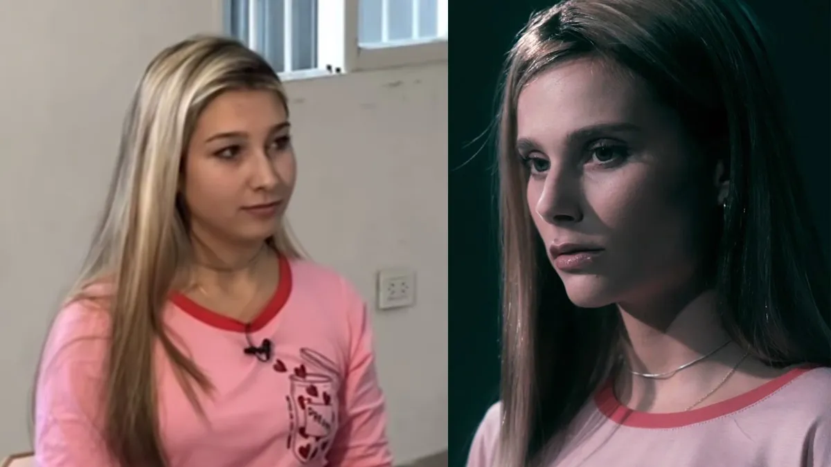 Nahir Galarza y la actriz Valentina Zenere, quien la interpreta en la película. Nahir Galarza y la actriz Valentina Zenere, quien la interpreta en la película.