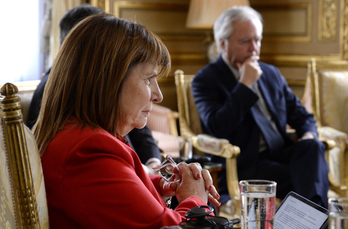 Patricia Bullrich en una reunión con Federico Pinedo. Patricia Bullrich en una reunión con Federico Pinedo.