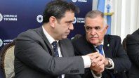 Lisandro Catalán cuando era ministro del Interior, y trataba con su rival territorial, el gobernador de Tucumán, Osvaldo Jaldo.&nbsp;