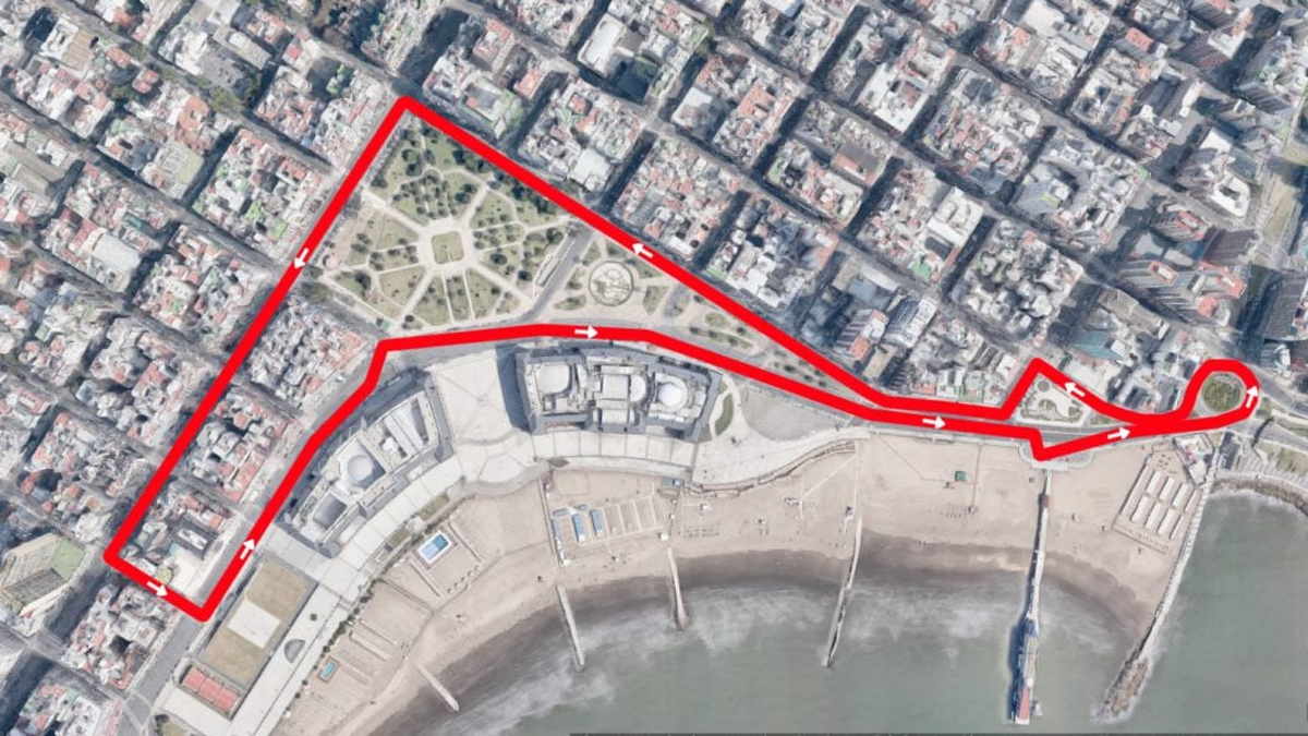 Así sería el circuito callejero del TC2000 en Mar del Plata. Foto: Diario La Capital MdP