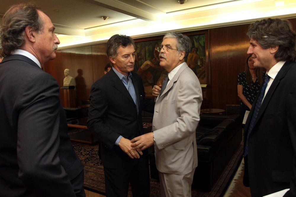 De izq. a der.: Jorge Brito, Mauricio Macri, Julio De Vido y Amado Boudou.