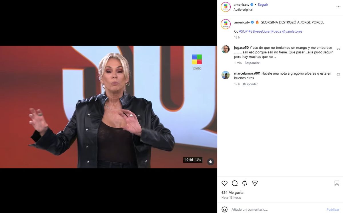 Georgina Barbarossa fue lapidaria con Jorge Porcel. Georgina Barbarossa fue lapidaria con Jorge Porcel.