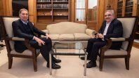 Raúl Jalil junto al jefe de Gabinete, Diego Santilli.&nbsp;