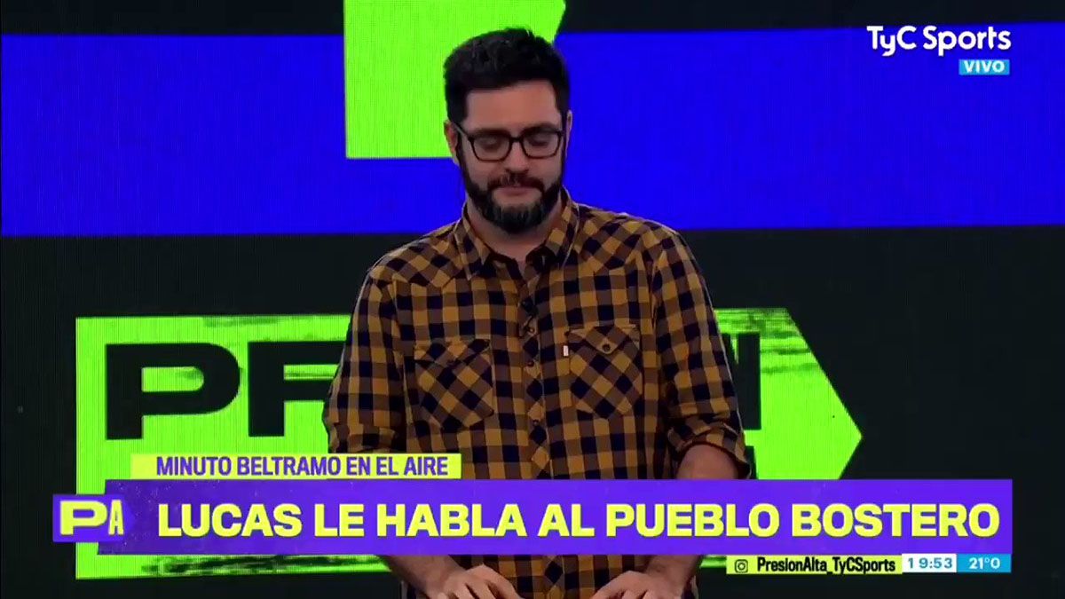 El periodista partidario de Boca, Lucas Beltramo, disparó contra Juan Román Riquelme y el Consejo de Fútbol por la crisis en el plantel “son todos culpables”. (Foto: Gentileza: TyC Sports)