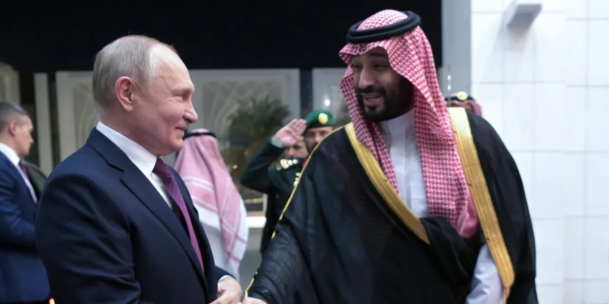 Putin y Mohamed bin Salmán, príncipe heredero y gobernante de Arabia Saudita | Gentileza RT Putin y Mohamed bin Salmán, príncipe heredero y gobernante de Arabia Saudita | Gentileza RT