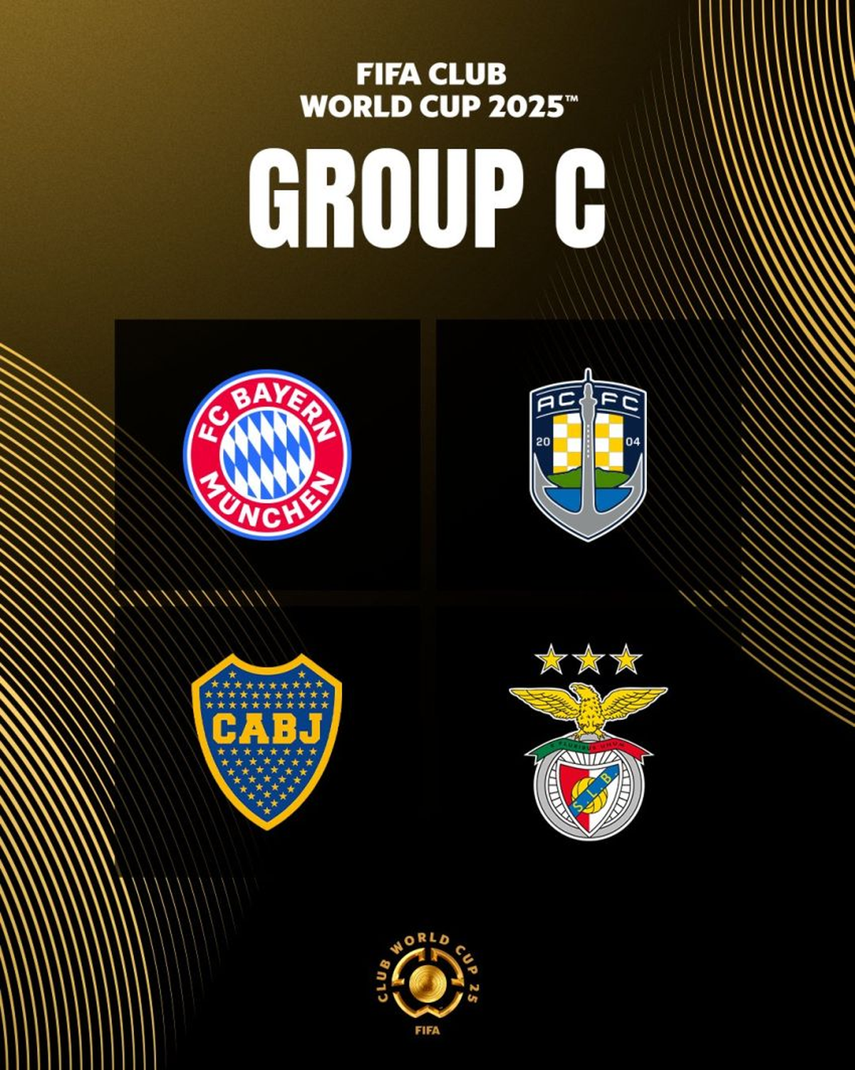 Boca integra el Grupo C en el Mundial de Clubes 2025, junto a Bayern Munich, Benfica y Auckland City. Boca integra el Grupo C en el Mundial de Clubes 2025, junto a Bayern Munich, Benfica y Auckland City.