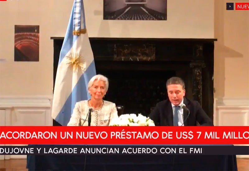 Nicolás Dujovne y Christine Lagarde.