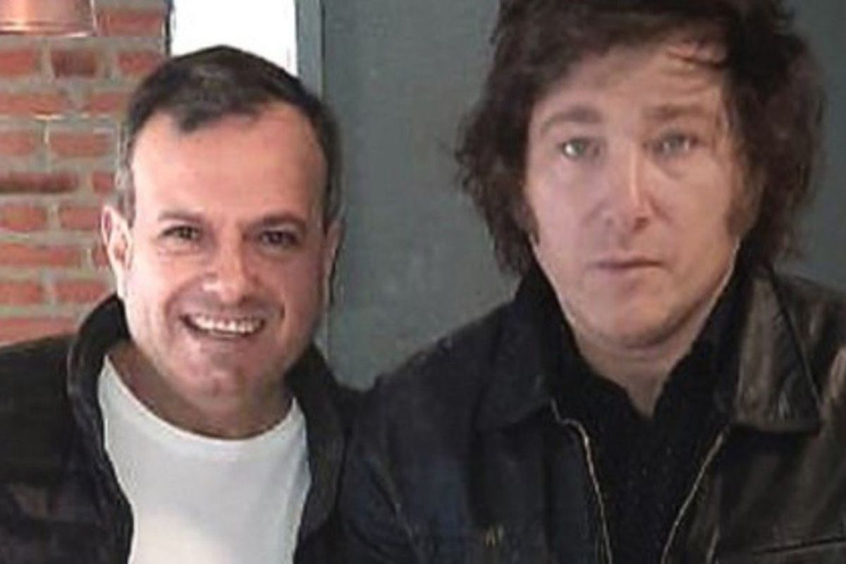 Javier Milei junto a Rubén Petetta.